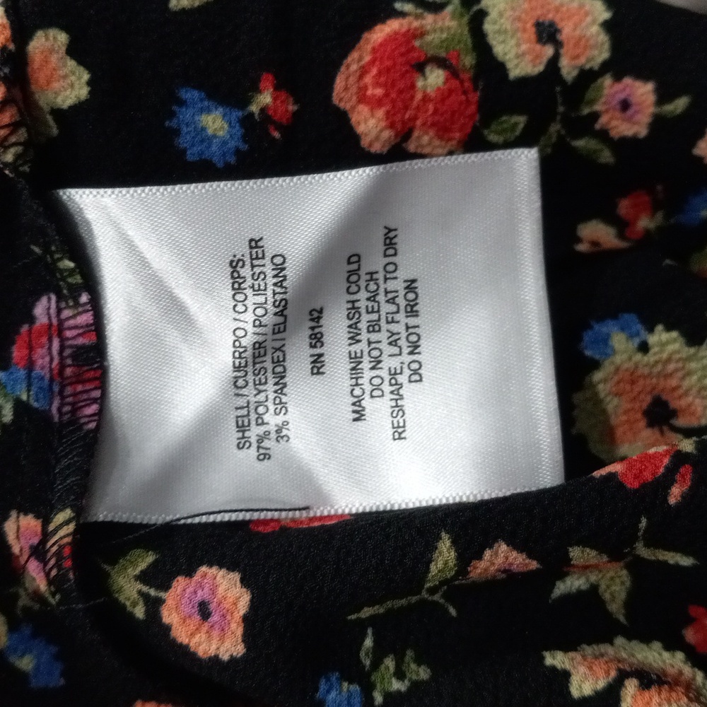 London Style Women's Floral Maxi Dress Short Ruffled Sleeves V-neckline Size 12 - Picture 16 of 16